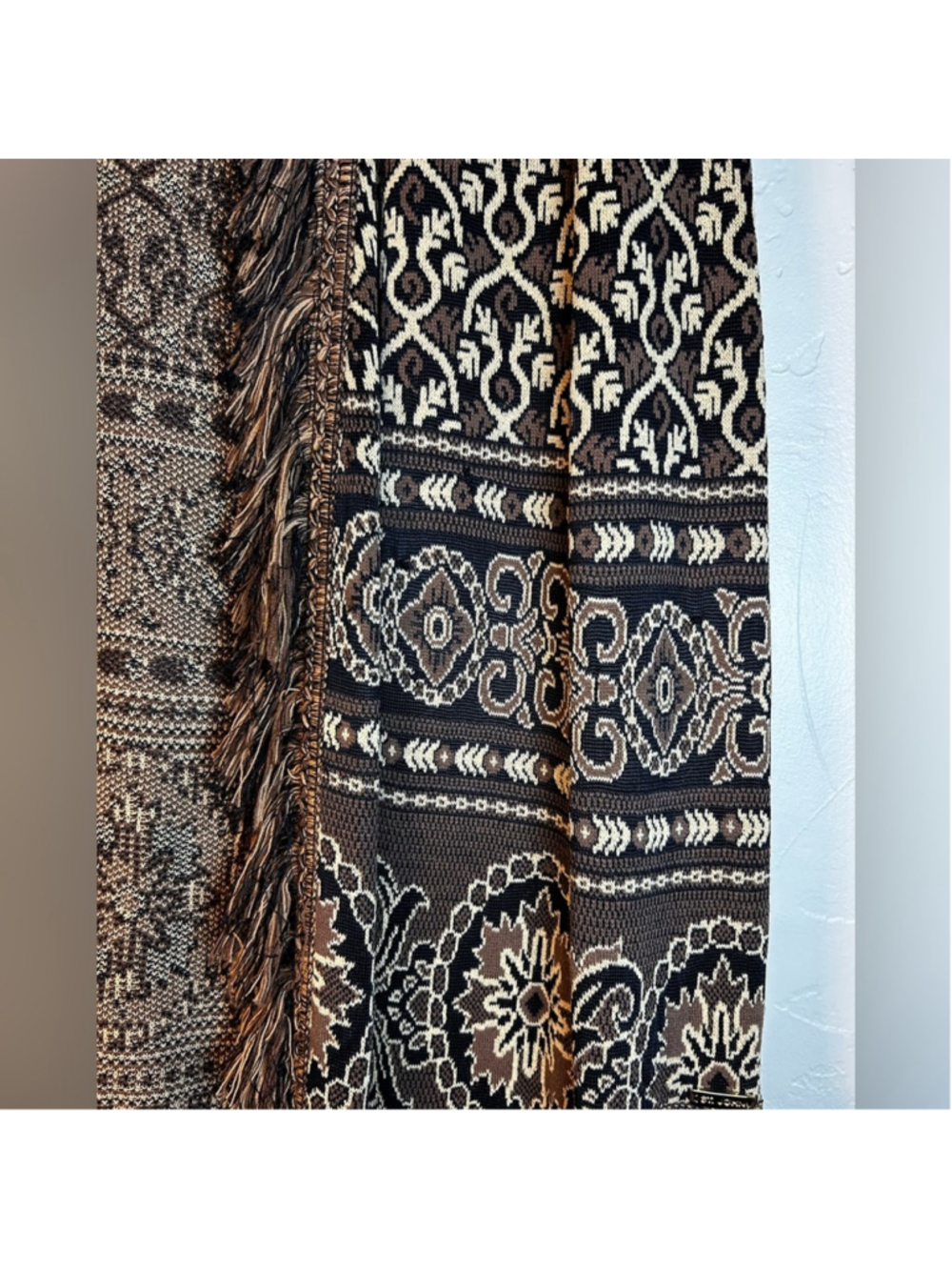 St. John Sport Vintage Print Cardigan with Fringe XL - Picture 3 of 10